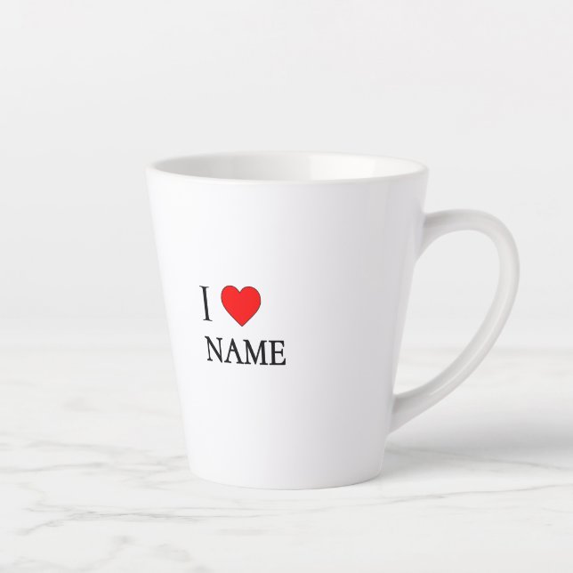 Taza De Café Latte I heart name (customisable) (Derecha)