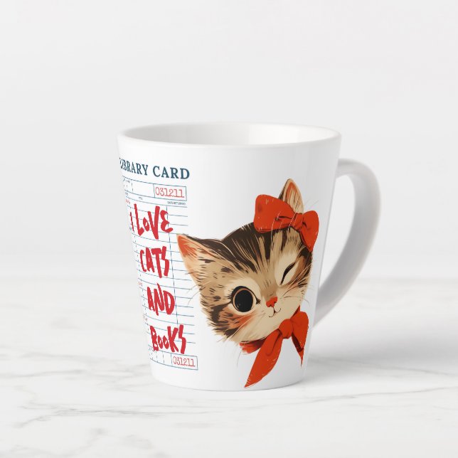 Taza De Café Latte I Love Cats and Books (Ángulo derecho)