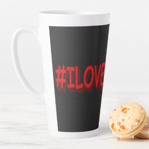 Taza De Café Latte "#I LOVE UCRANIA" Diseño lindo. ¡Hazte con una en 