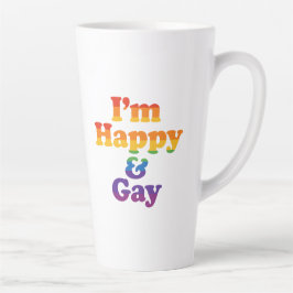 Taza De Café Latte “I’m Happy & Gay” Mug – Bold Pride Latte Cup