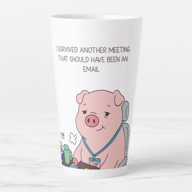 Taza De Café Latte I Survived Another Meeting (Anverso)