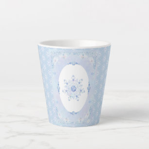 Taza De Café Latte Ice Blue Snowflake