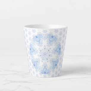 Taza De Café Latte Ice Blue Snowflake