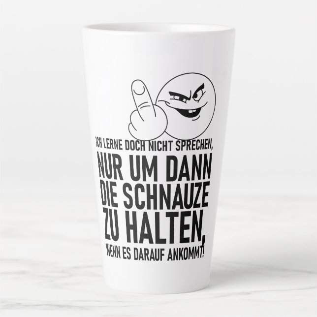 TAZA DE CAFÉ LATTE ICH LERNE DOCH NICHT SPRECHEN (Anverso)