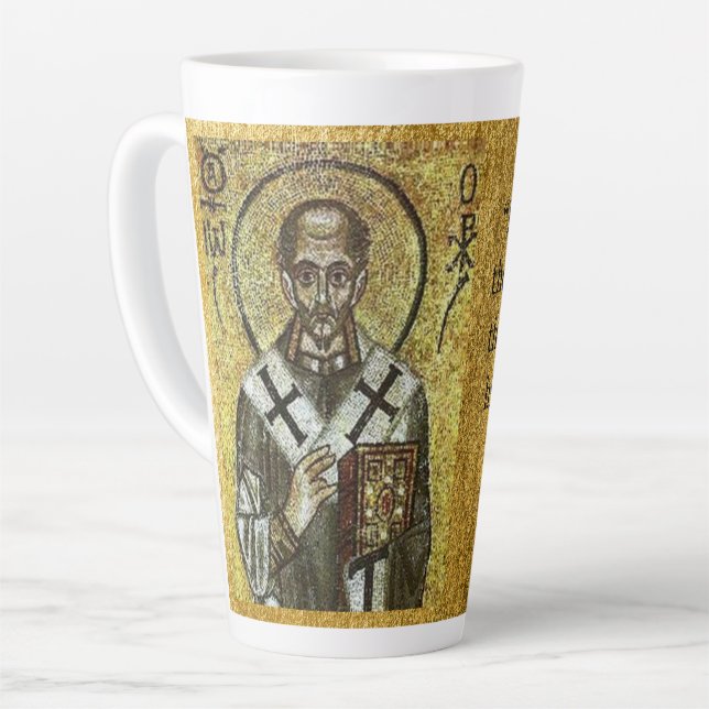 Taza De Café Latte Icono católico de San Juan Crisóstomo l (Ángulo izquierdo)