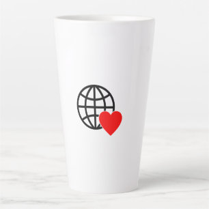 Taza De Café Latte Icono de Globo de Amor Mundial   Diseño de Verano 