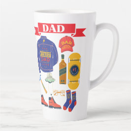 TAZA DE CAFÉ LATTE ÍCONOS DE PAPÁ