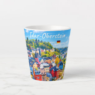 Taza De Café Latte Idar-Oberstein, Alemania - Pueblo Pequeño Colorido