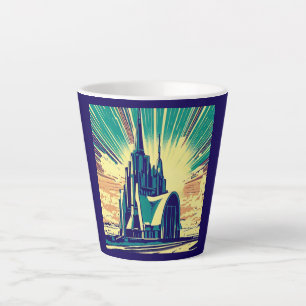 Taza De Café Latte Iglesia Futurista de SF 3