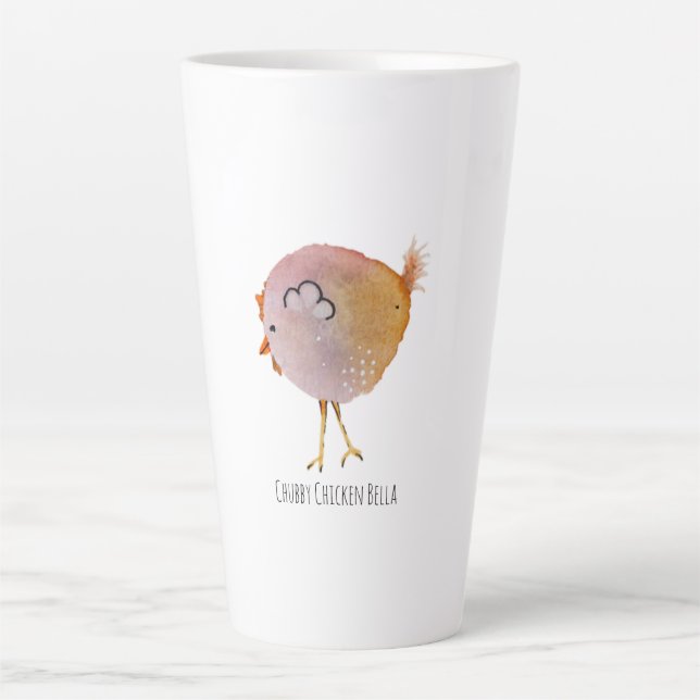 Taza De Café Latte Illustratie chubby chicken Bella (Anverso)