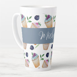 Taza De Café Latte Ilustración Acuarela Urbana Fresca y Adorable