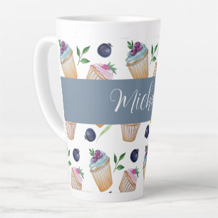 Taza De Café Latte Ilustración Acuarela Urbana Fresca y Adorable