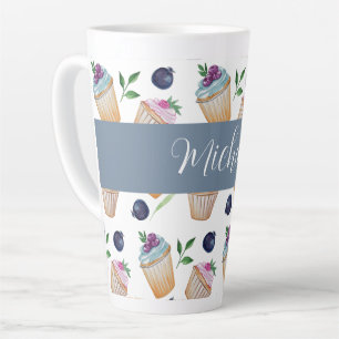 Taza De Café Latte Ilustracion de acuarela urbana dulce