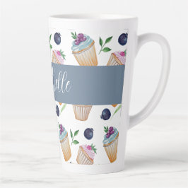 Taza De Café Latte Ilustracion de acuarela urbana dulce
