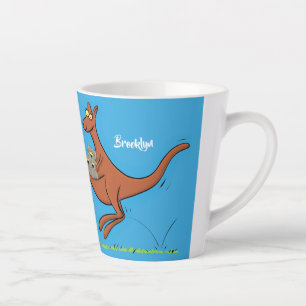 Taza De Café Latte Ilustracion de canguro y personalizado de koalas