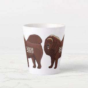 Taza De Café Latte ilustración de dibujos animados de perro mastín ti