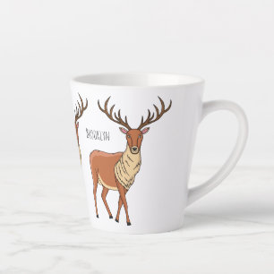 Taza De Café Latte Ilustración de dibujos animados de renos