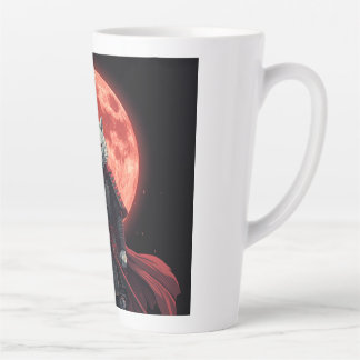 Taza De Café Latte Ilustración de guerrero de fantasía japonés