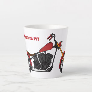 Taza De Café Latte Ilustracion de motocicleta estilo helicóptero