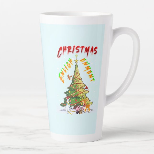 Taza De Café Latte Ilustración de navidades (Derecha)