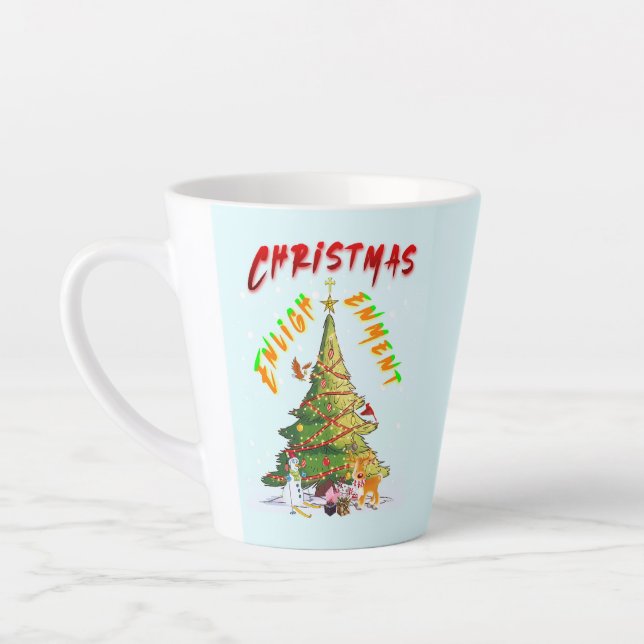Taza De Café Latte Ilustración de navidades (Izquierda)