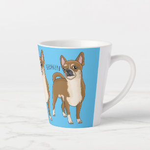 Taza De Café Latte Ilustracion de personalizado chihuahua
