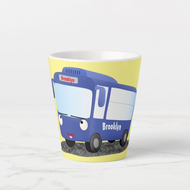 Taza De Café Latte Ilustracion de personalizado de autobús moderno az (Anverso)