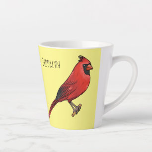 Taza De Café Latte Ilustracion de personalizado de aves cardinales de
