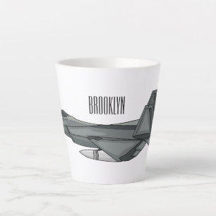 Taza De Café Latte Ilustracion de personalizado de aviones de combate