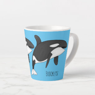 Taza De Café Latte Ilustracion de personalizado de ballenas asesina