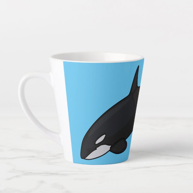 Taza De Café Latte Ilustracion de personalizado de ballenas asesina (Izquierda)