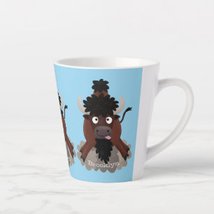 Taza De Café Latte Ilustracion de personalizado de bisontes búfalos d