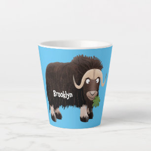 Taza De Café Latte Ilustracion de personalizado de buey hongo