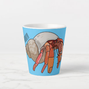 Taza De Café Latte Ilustracion de personalizado de cangrejo ermitaño