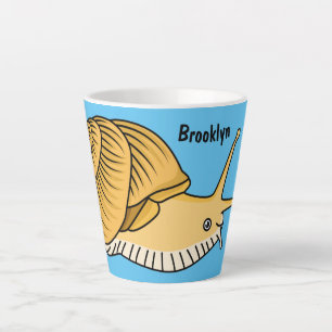 Taza De Café Latte Ilustracion de personalizado de caracol amarillo