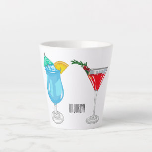 Taza De Café Latte Ilustracion de personalizado de cócteles
