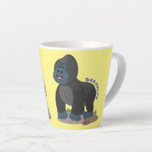 Taza De Café Latte Ilustracion de personalizado de gorila grande y fe