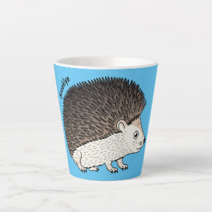 Taza De Café Latte Ilustracion de personalizado de hedgehog espinoso
