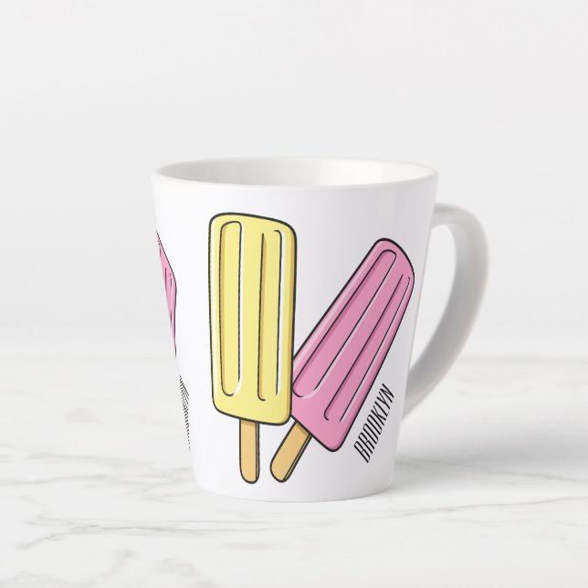 Taza De Café Latte Ilustracion de personalizado de hielo (Ángulo derecho)