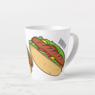 Taza De Café Latte Ilustracion de personalizado de hot dog
