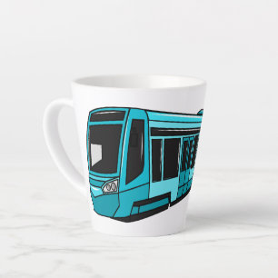 Taza De Café Latte Ilustracion de personalizado de locomotora eléctri