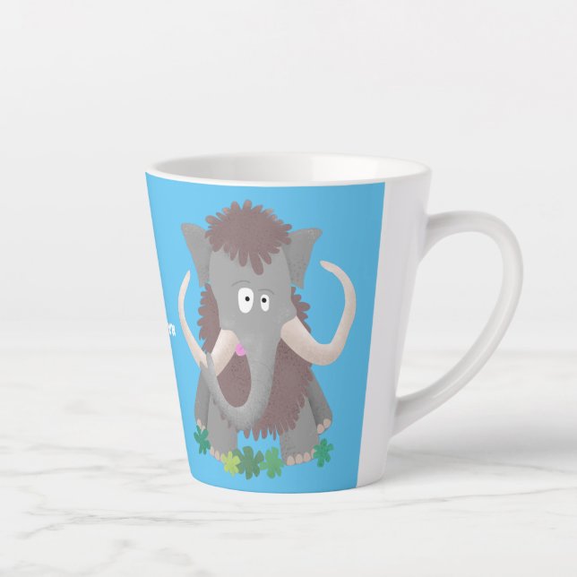 Taza De Café Latte Ilustracion de personalizado de mamut bobo gracios (Derecha)