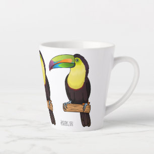 Taza De Café Latte Ilustracion de personalizado de pájaros toscanos c