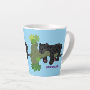 Taza De Café Latte Ilustracion de personalizado de pantera negra de j