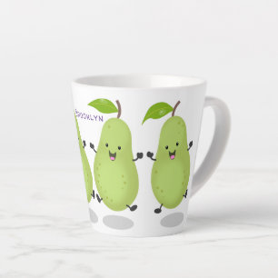 Taza De Café Latte Ilustracion de personalizado de par de pera cúpula