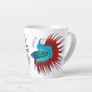 Taza De Café Latte Ilustracion de personalizado de peces de cola cruz