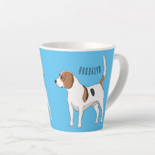 Taza De Café Latte Ilustracion de personalizado de perro Beagle