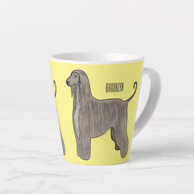 Taza De Café Latte Ilustracion de personalizado de perro de perro per (Ángulo derecho)