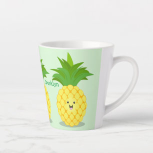 Taza De Café Latte Ilustracion de personalizado de piña cuta