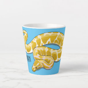 Taza De Café Latte Ilustracion de personalizado de pitón birmano